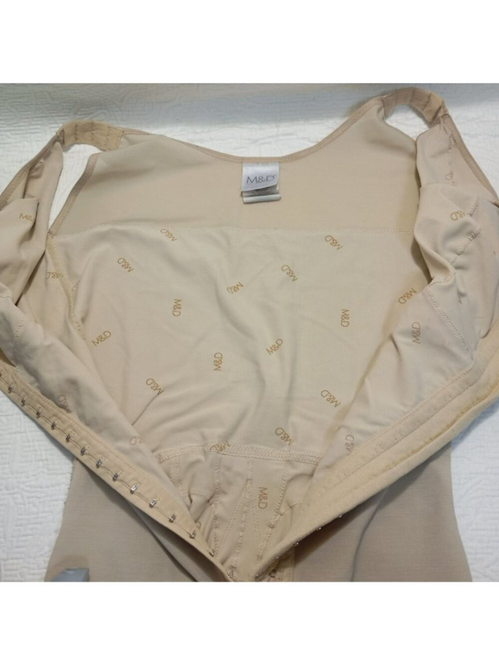 M&D Womens Beige Full-Body Shapewear With Hook & Eye Closure Size 2XL - Picture 9 of 14